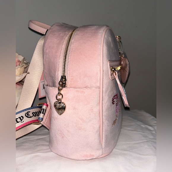 NEW ! NWT JUICY COUTURE Rainbow Juicy Mini Backpack Pink Clay